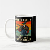 Outta Spells But Not Outta Shells Wizard Retro Fan コーヒーマグカップ (左)