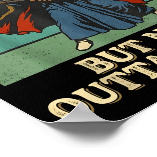 Outta Spells But Not Outta Shells Wizard Retro Fan ポスター (角)