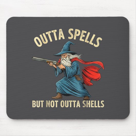 Outta Spells But Not Shells Wizard Meme  マウスパッド (正面)