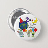 Outta This World 2nd誕生日Tシャツ 缶バッジ (正面&裏面)