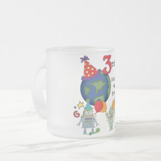 Outta This World 3rd誕生日Tシャツとギフト フロストグラスマグカップ (正面左)