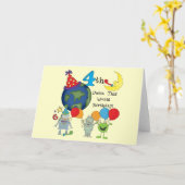 Outta This World 4th Birthday Tシャツとギフト カード (黄色い花)