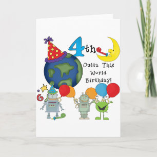 Outta This World 4th Birthday Tシャツとギフト カード