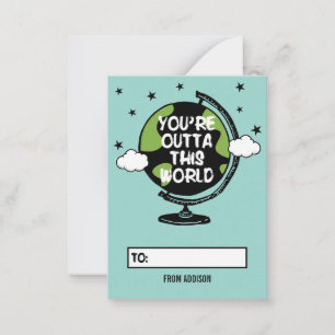Outta This World Classroom Valentine Card 100pk ノートカード