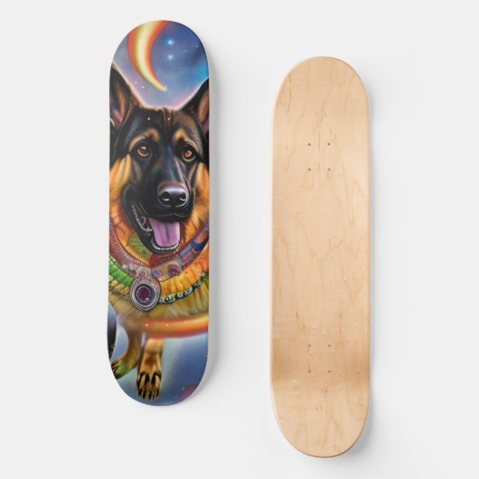 Outta This World Trippy German Shepherd スケートボード (正面)