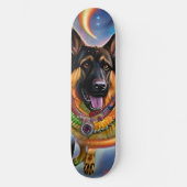 Outta This World Trippy German Shepherd スケートボード (正面)