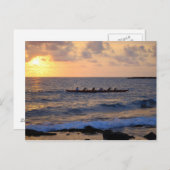 Outtrigger Canoe at Sunset, Hawaii，はがき ポストカード (正面/裏面)