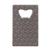 Ouvre-bouteille en acier gris orné de cœurs roses クレジットカード栓抜き (正面)