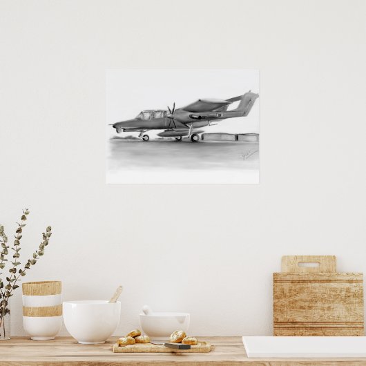 OV10ブロンコ飛行機 ポスター (キッチン)