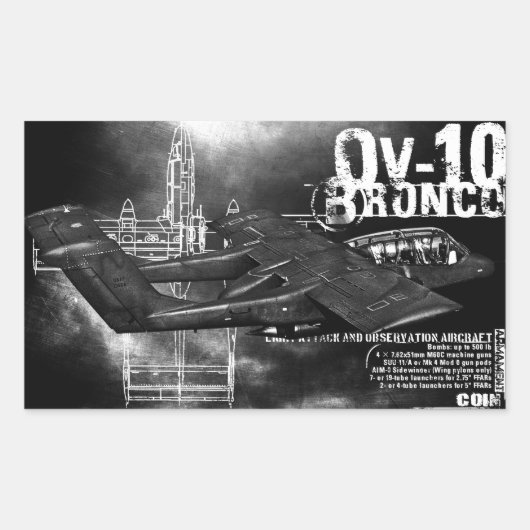 OV-10ブロンコ 長方形シール (正面)