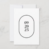 Ovalのミニマルア結婚レスポンスカード 招待状 (裏面)