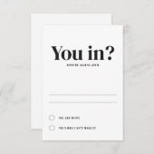 Ovalのミニマルア結婚レスポンスカード 招待状 (正面/裏面)