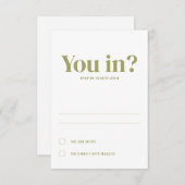 Ovalのミニマルア結婚レスポンスカード 招待状 (正面/裏面)