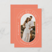 Oval写真モダン日付の保存 セーブザデート (正面/裏面)