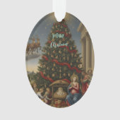 Oval Acrylic Nativity Santa Christmas Ornament オーナメント (正面)