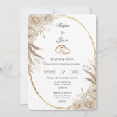 Oval Boho wedding ring Invitation 招待状 (正面)