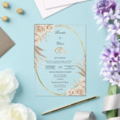 Oval Boho wedding ring Spanish Wedding Invitation アクリル招待状 (インサイチュ (ウェディング))