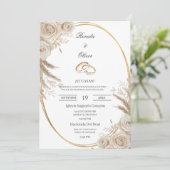 Oval Boho wedding ring Spanish Wedding Invitation 招待状 (スタンド正面)