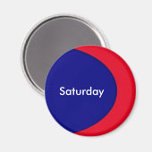 OVAL BUTTON – ネイビーブルー+テキストとアイディア マグネット (正面/裏面)