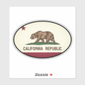 Oval California Republic – カリフォルニア共和国の車のビニールシール シール (シート)