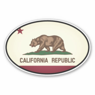 Oval California Republic – カリフォルニア共和国の車のビニールシール シール