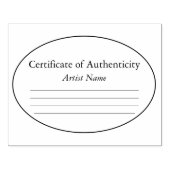 Oval Certificate of Authenticity Artwork Stamp ラバースタンプ (インプリント)