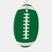 Oval Green Football Player or Coach Christmas セラミックオーナメント (右)