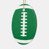 Oval Green Football Player or Coach Christmas セラミックオーナメント (左)