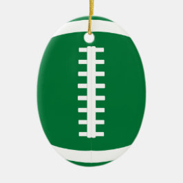 Oval Green Football Player or Coach Christmas セラミックオーナメント