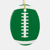 Oval Green Football Player or Coach Christmas セラミックオーナメント (裏面)