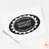 Oval Made with love stickers for homemade brownies 楕円形シール (封筒)