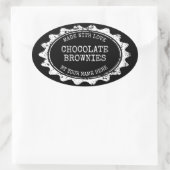 Oval Made with love stickers for homemade brownies 楕円形シール (バッグ)