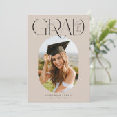 Oval One Photo Beige卒業発表カード 案内状 (スタンド正面)