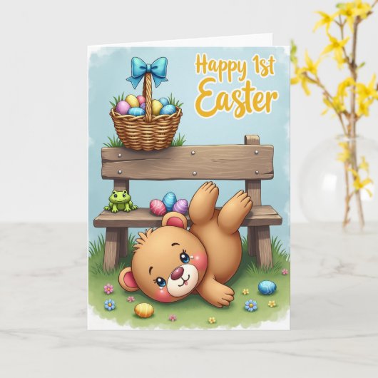 Oval Pattern Easter Card カード (黄色い花)