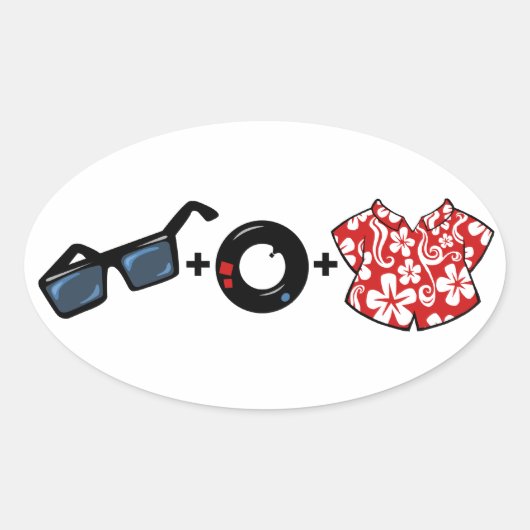 Oval PB Mathステッカー 楕円形シール (正面)