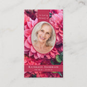 Oval Photo Floral Memorial Prayer Card コーリングカード (正面)