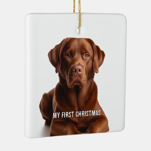 Oval Puppy私の初めてのクリスマス写真オーナメント セラミックオーナメント (右)