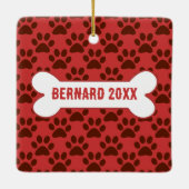 Oval Puppy私の初めてのクリスマス写真オーナメント セラミックオーナメント (裏面)