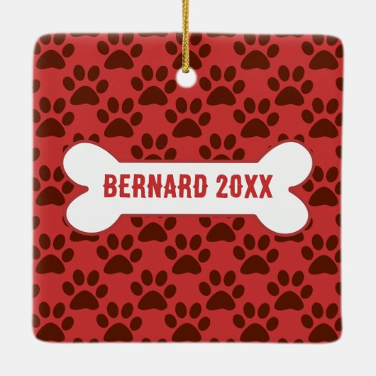 Oval Puppy私の初めてのクリスマス写真オーナメント セラミックオーナメント (裏面)