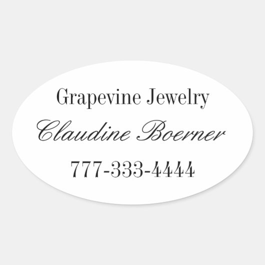 Oval Sheet Stickers for Business Artist Crafts 楕円形シール (正面)