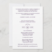 Oval Spanish Chic Floral Bouquet Photo Quinceañera 招待状 (裏面)