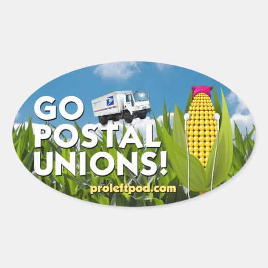 Oval Stickers (4/pg) - Go Postal Union! 楕円形シール (正面)