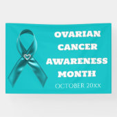 Ovarian Cancer Awareness cervical teal ribbon 横断幕 (横)