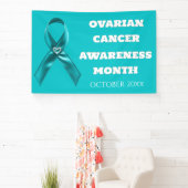 Ovarian Cancer Awareness cervical teal ribbon 横断幕 (インサイチュ)