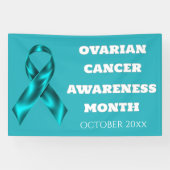 Ovarian Cancer Awareness Month teal ribbon DIY 横断幕 (横)