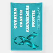 Ovarian Cancer Awareness Month teal ribbon DIY 横断幕 (縦)