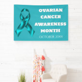 Ovarian Cancer Awareness Month teal ribbon DIY 横断幕 (インサイチュ)