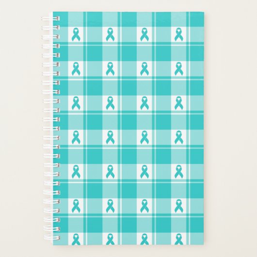 Ovarian Cancer Awareness Plaid Planner, Teal プランナー手帳 (正面)
