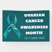 Ovarian Cancer Awareness teal ribbon cervical 横断幕 (横)
