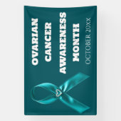 Ovarian Cancer Awareness teal ribbon cervical 横断幕 (縦)